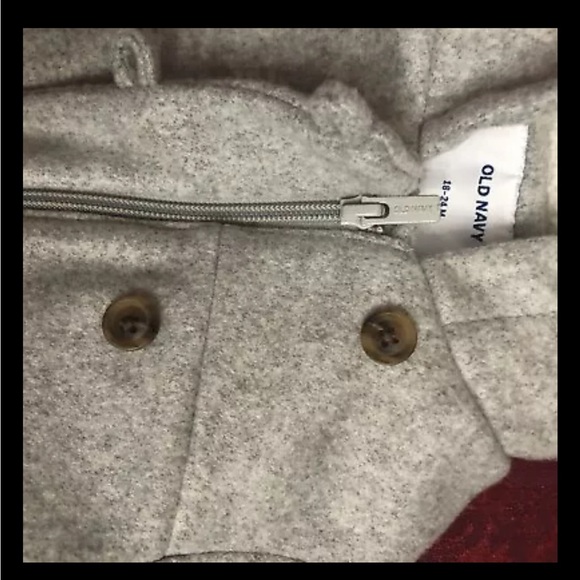 Old Navy Toddler Hooded Winter Coat jacket 18-24 months Zip Button Front Gray - Picture 5 of 10